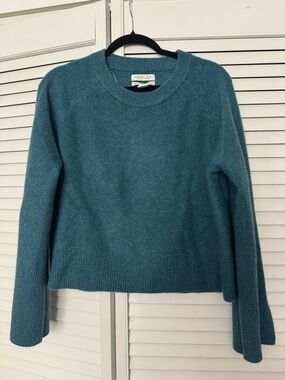 Rachel Zoe Teal Crewneck Cashmere Sweater L